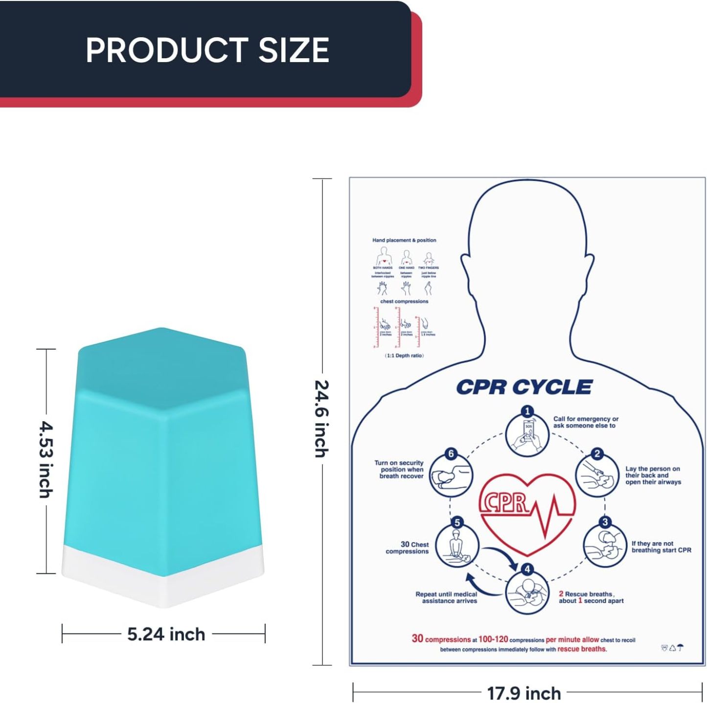 The Product Size Info of CPR Compression Training Model