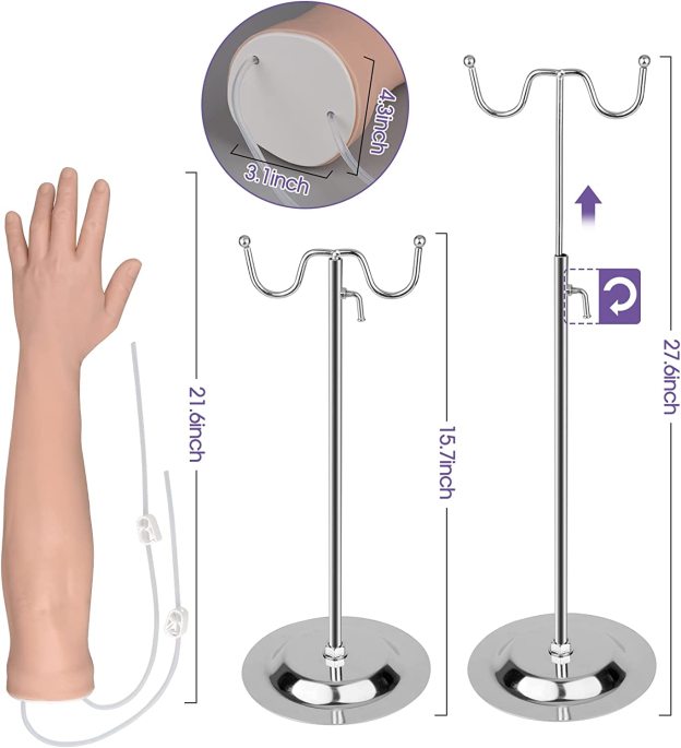 The Size Info of IV Practice Arm Training Kit