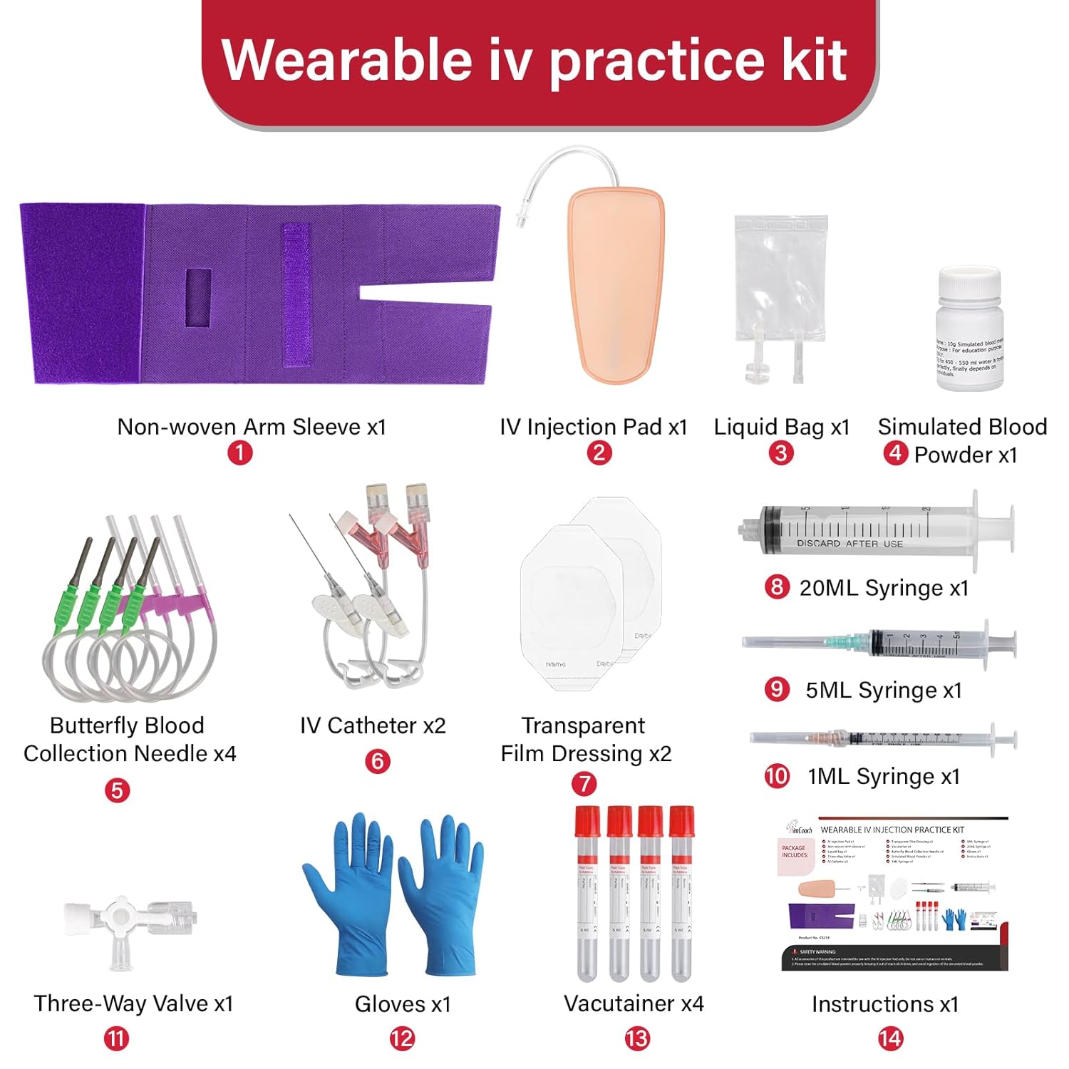 IV Practice Kit Included Training Accessories List