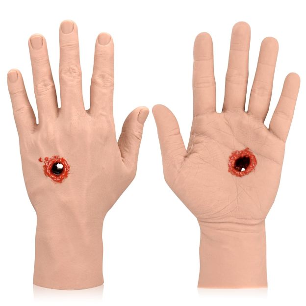 Front And Back View Of Gunshot Wound Hand Model
