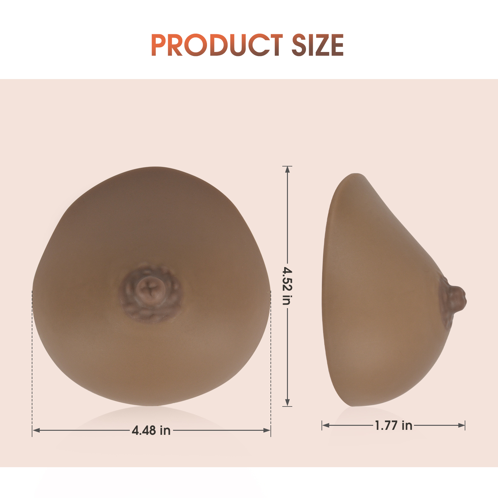 The Size of SimCoach Silicone Breast Model, Black