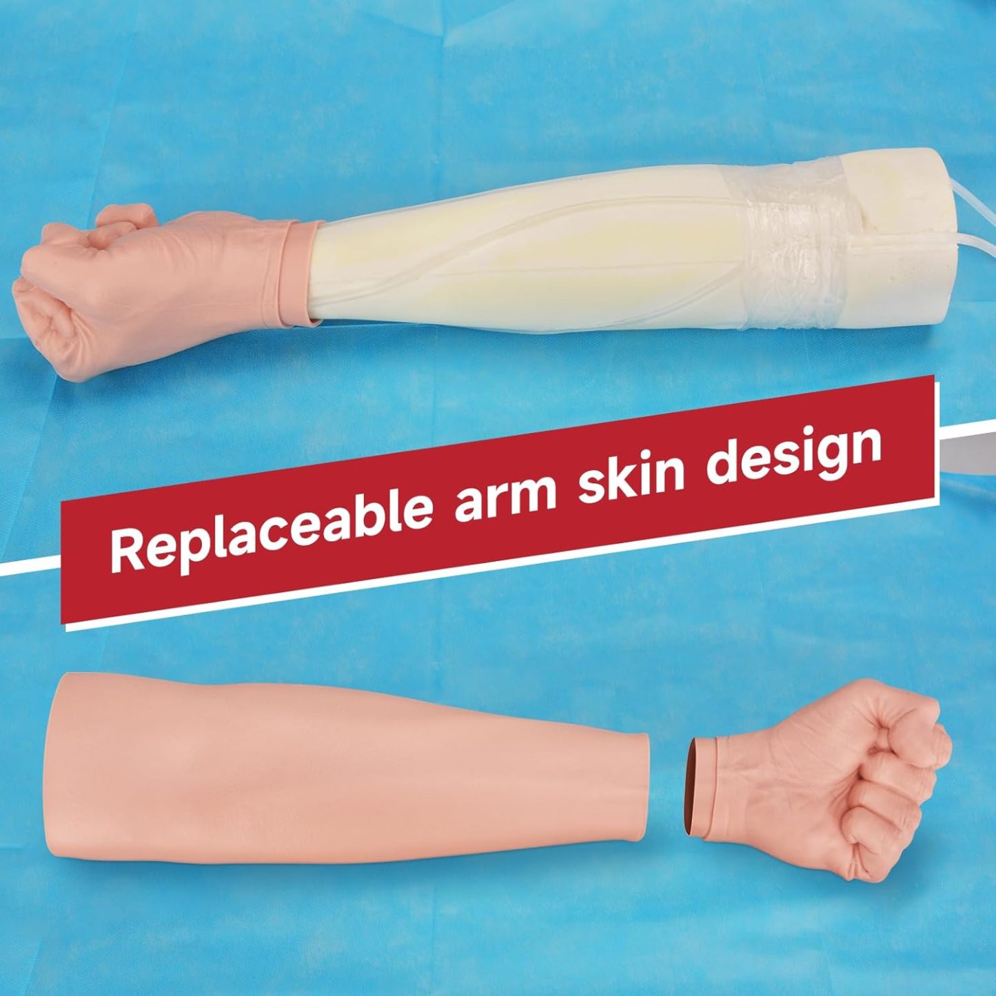 Phlebotomy Practice Arm Kit with Replacable Arm Skin Design