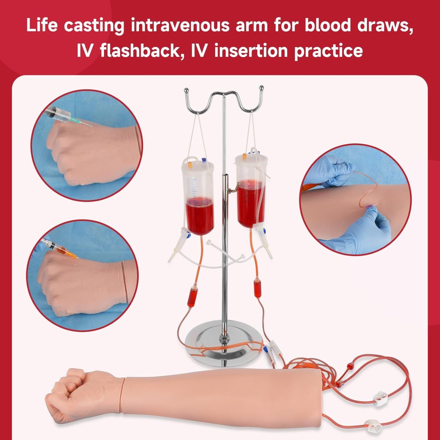 Phlebotomy Practice Arm Kit with Replacable Arm Skin Design