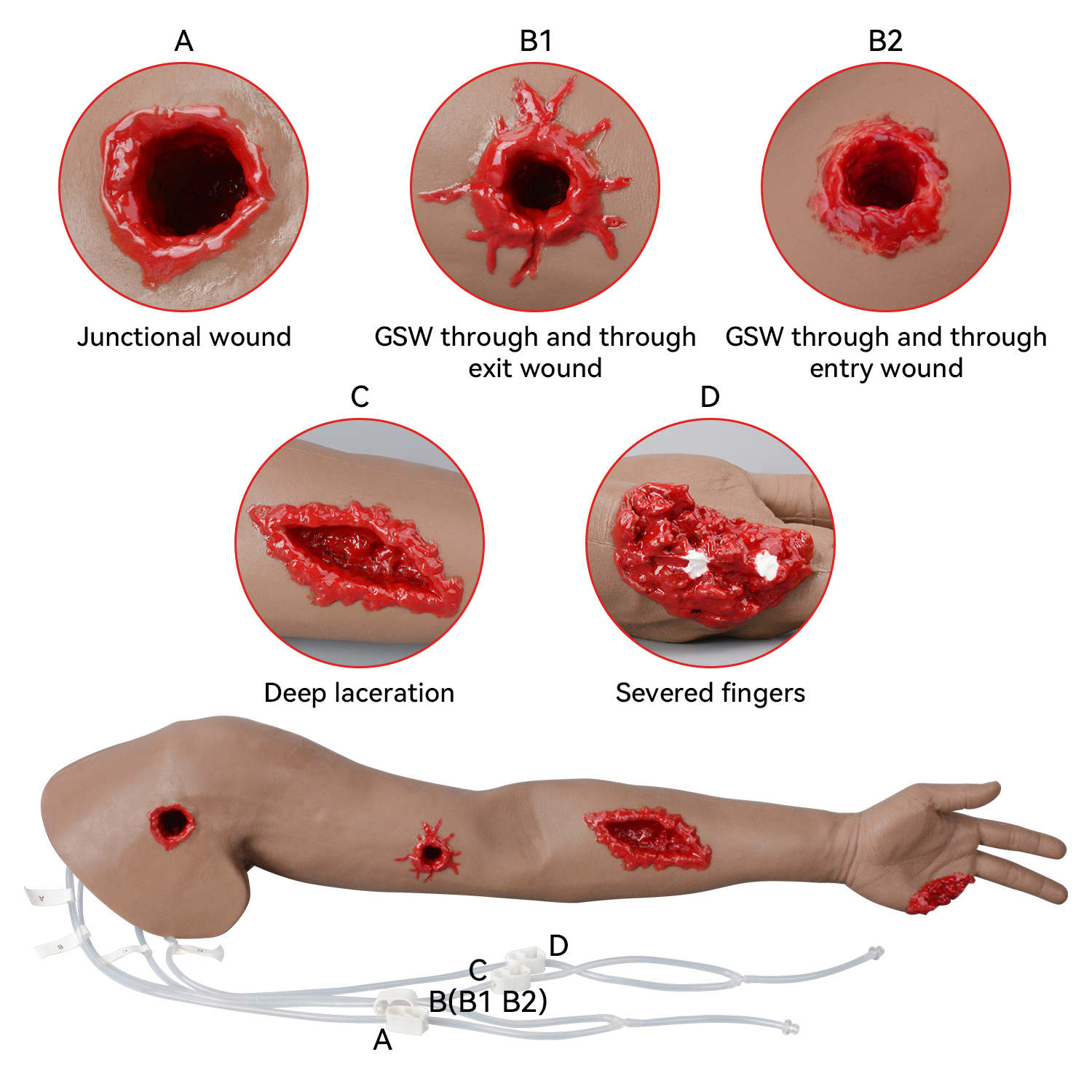Full Arm Multiple Trauma Wound Display
