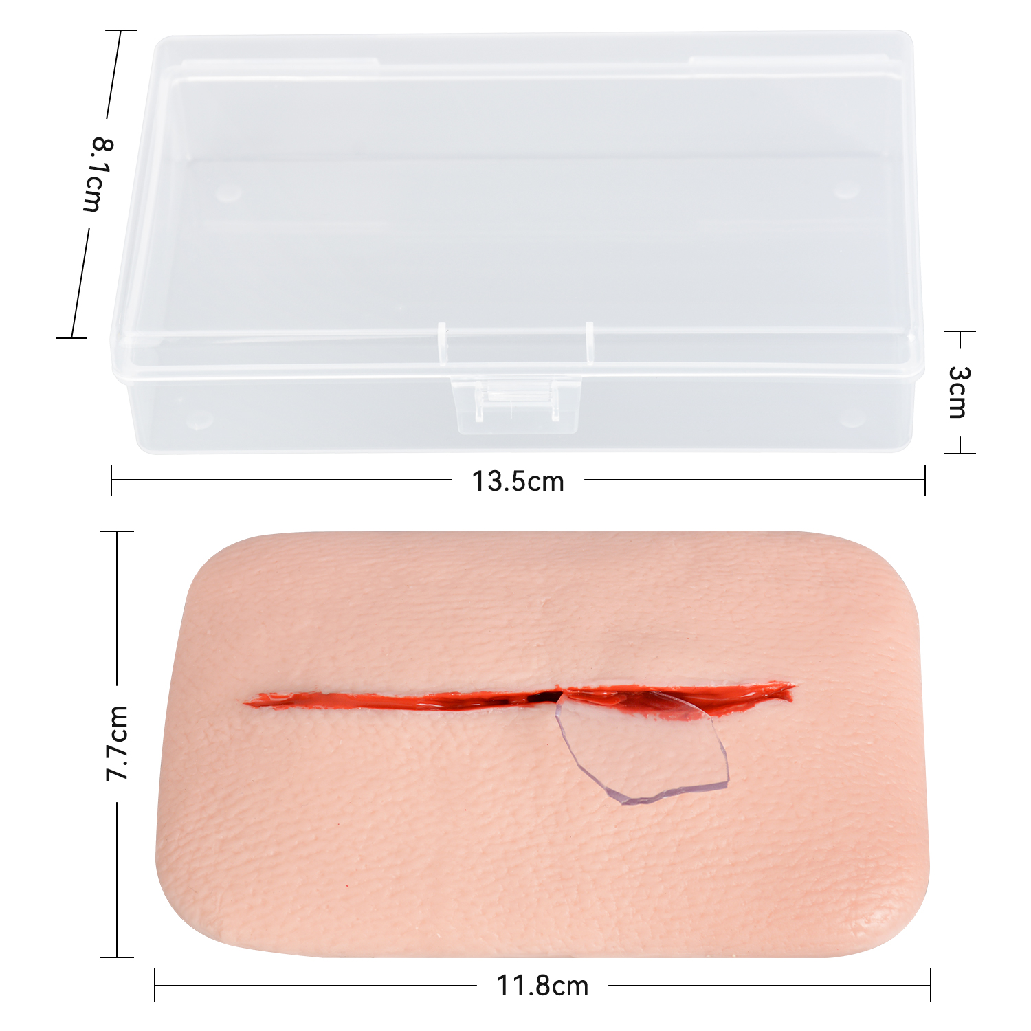 Glass Cut Wound Moulage with Embedded Glass