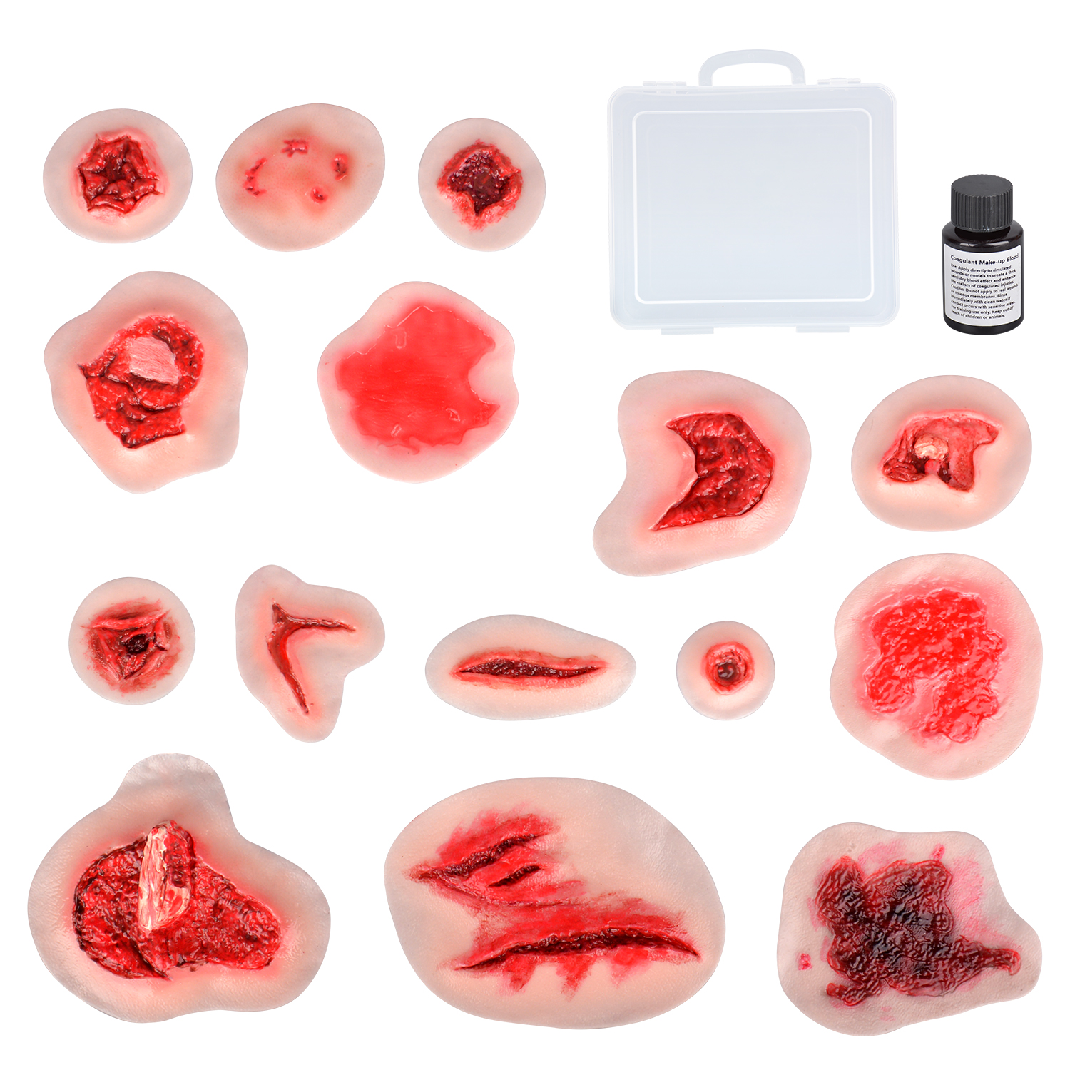 15-PCS Silicone Moulage & Casualty Simulation Training Kit