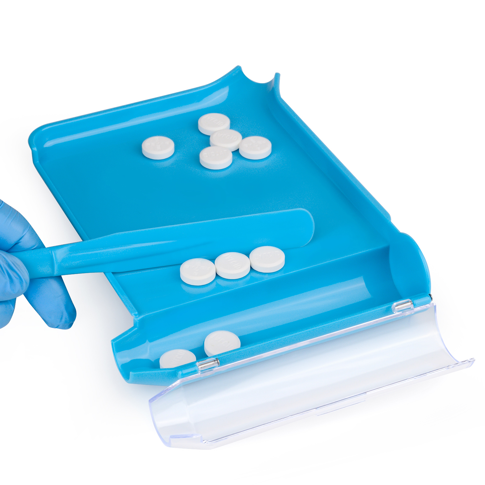 Left Handed Pill Counting Tray With Spatula