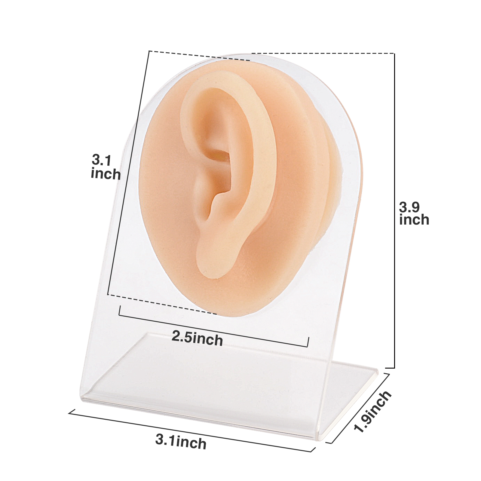 Silicone Piercing Practice Ear Model, Left