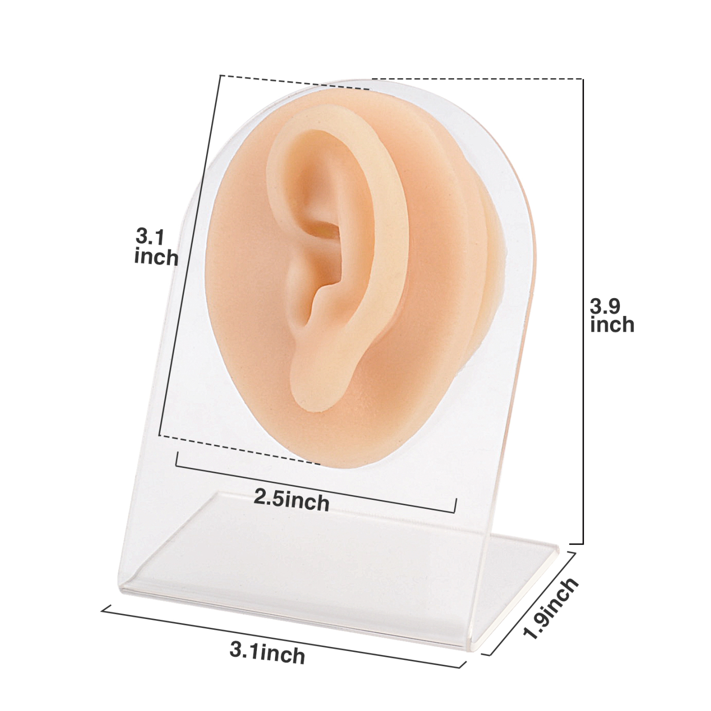 Silicone Piercing Practice Ear Model, Left