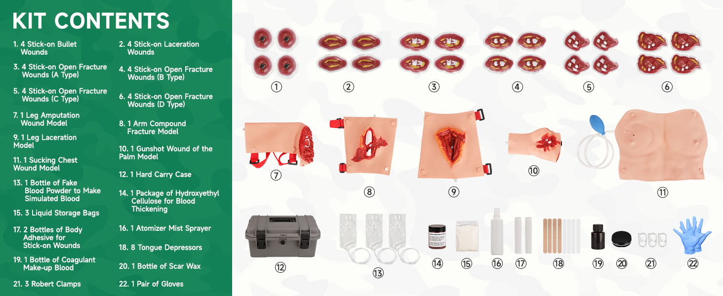 All In One Trauma And Casualty Training Kit Contents