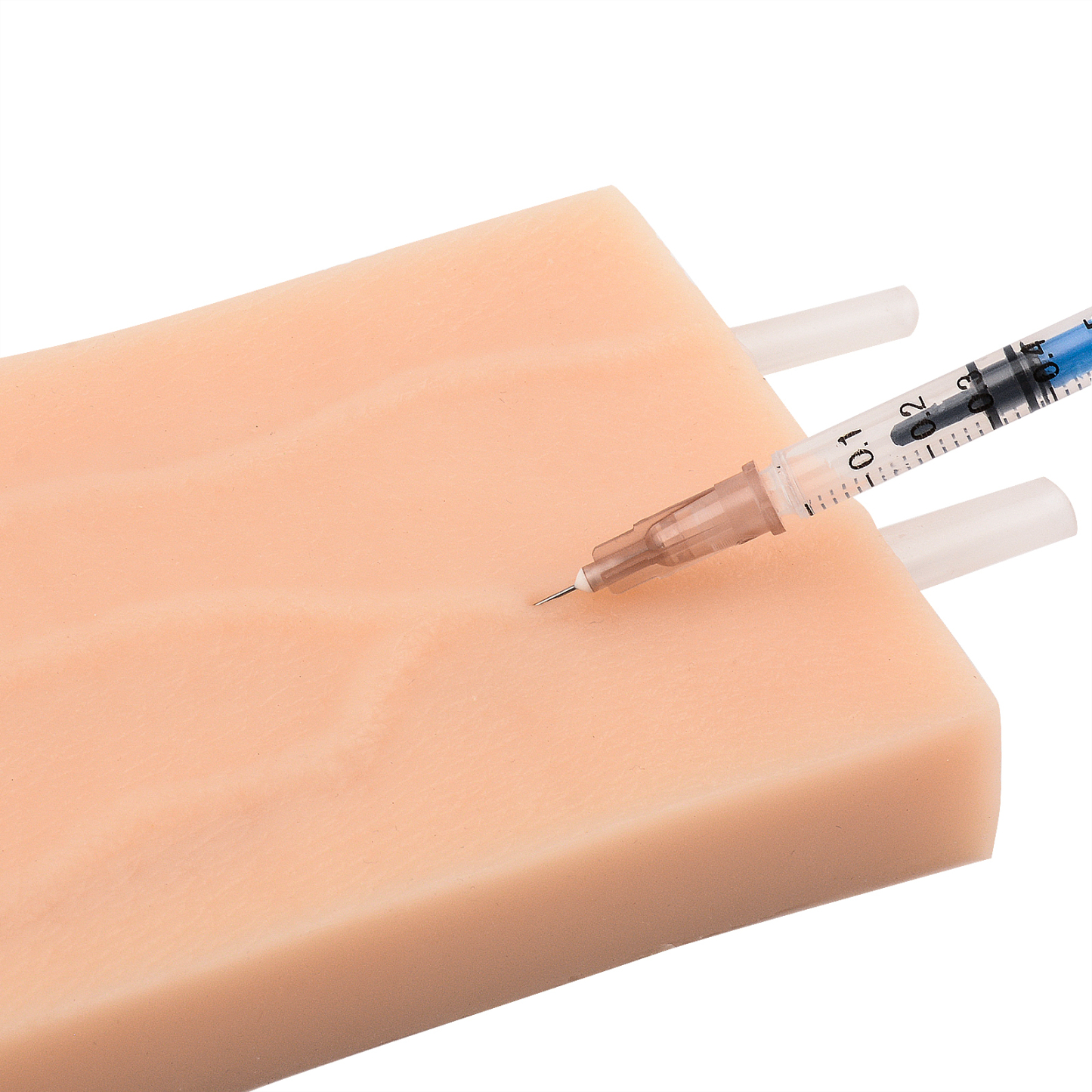 Hands Practicing Injection on Vein Pad