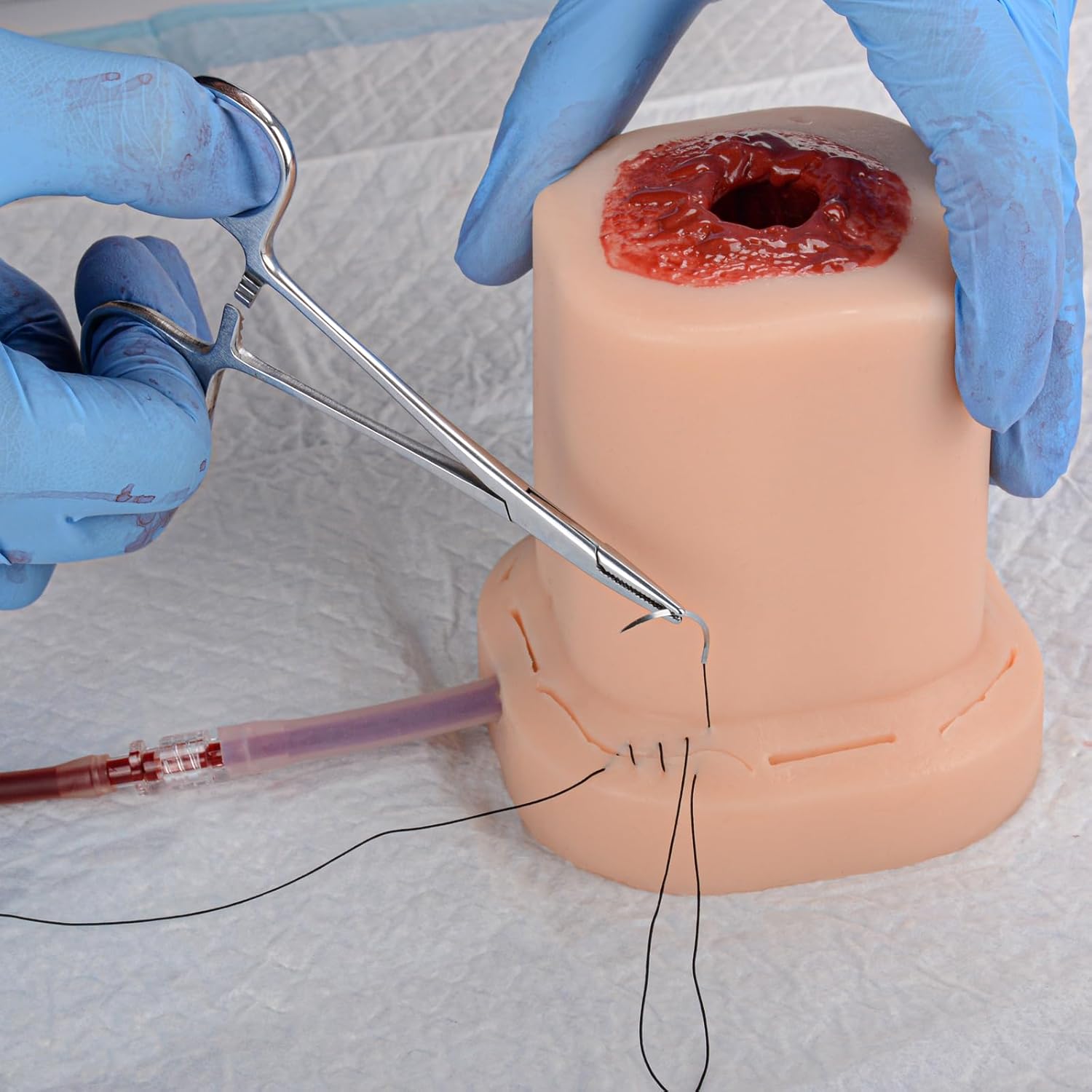 Suturing Practice On Gunshot Wound Base