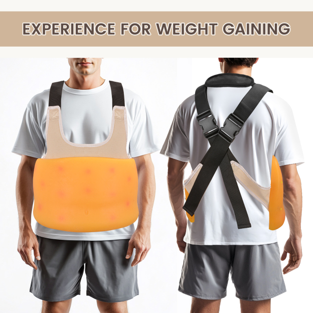 Front And Back View Of Wearable 12 Pounds Fat Simulator Vest