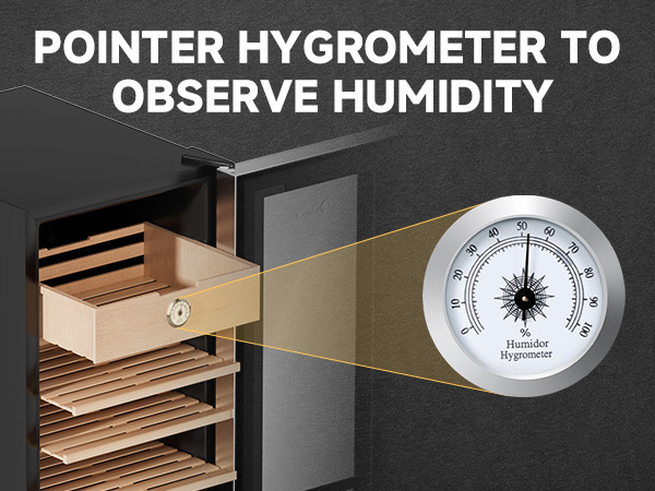 KingChii® 48L Electric Cigar Humidors Temperature Control System, Cooling & Heating Humidor Cabinet with Spanish Cedar Wood Shelves & Hygrometer, Father's Day Gifts for Men (4 Layers 300 Capacity)