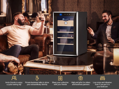 KingChii® 48L Electric Cigar Humidors Temperature Control System, Cooling & Heating Humidor Cabinet with Spanish Cedar Wood Shelves & Hygrometer, Father's Day Gifts for Men (4 Layers 300 Capacity)