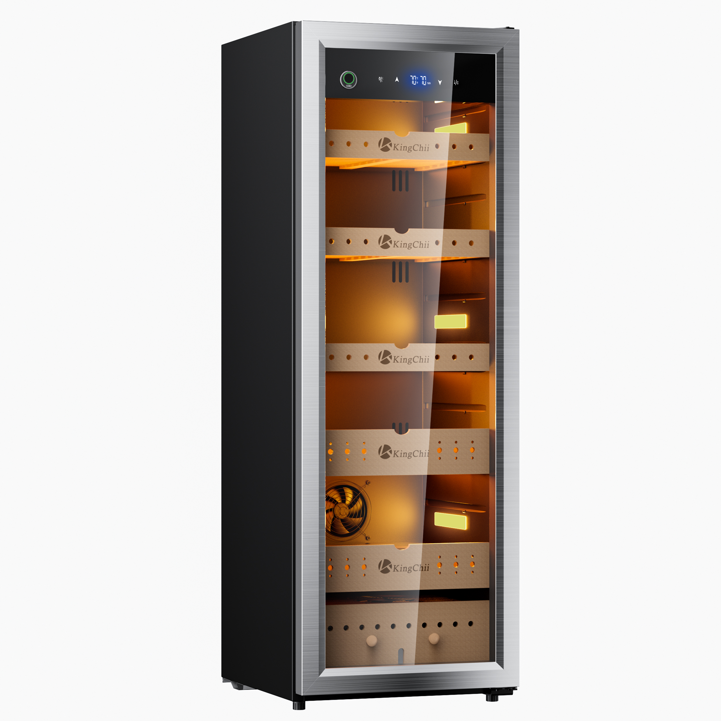 Freestanding Electric Cigar Humidor Cabinet with Spanish Cedar Shelves