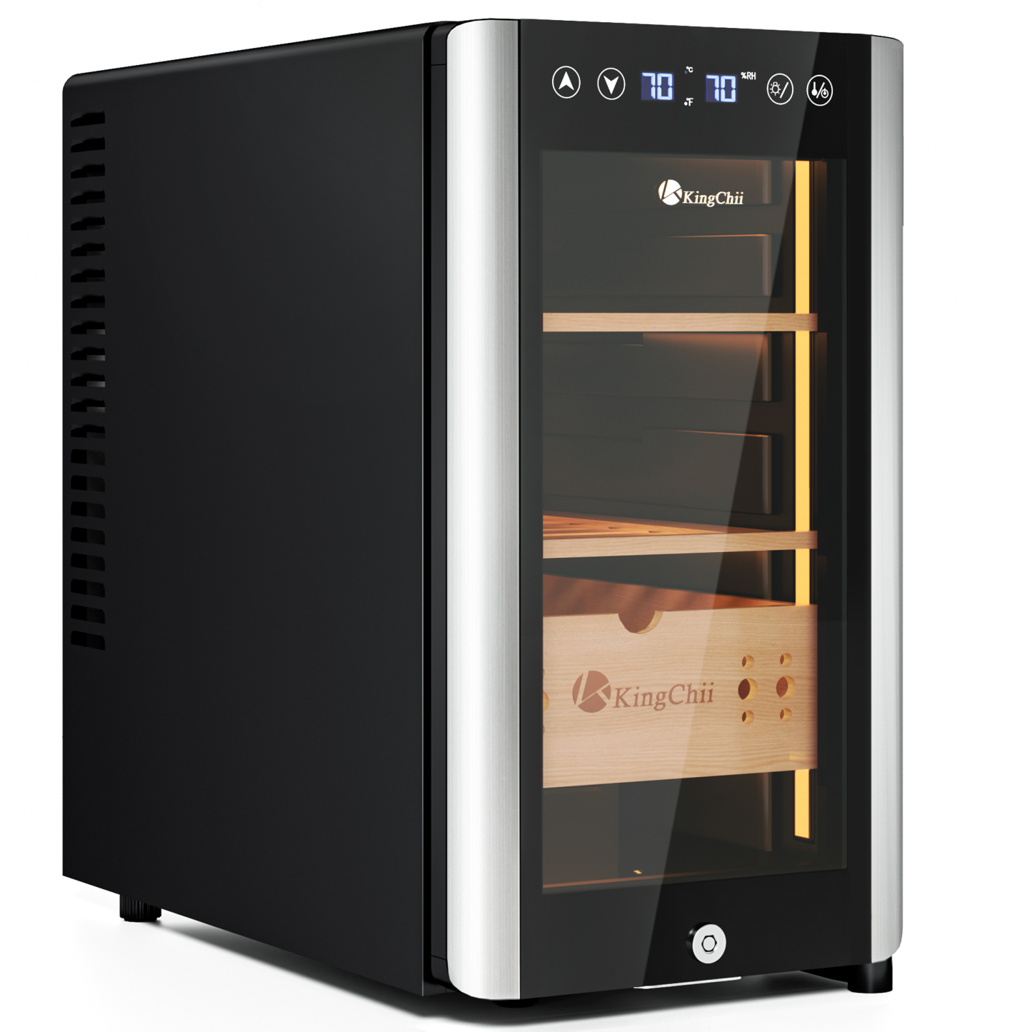 KingChii Pro 25L Thermoelectric Temp & Humidity Control Cigar Humidor,180 Cigar Capacity