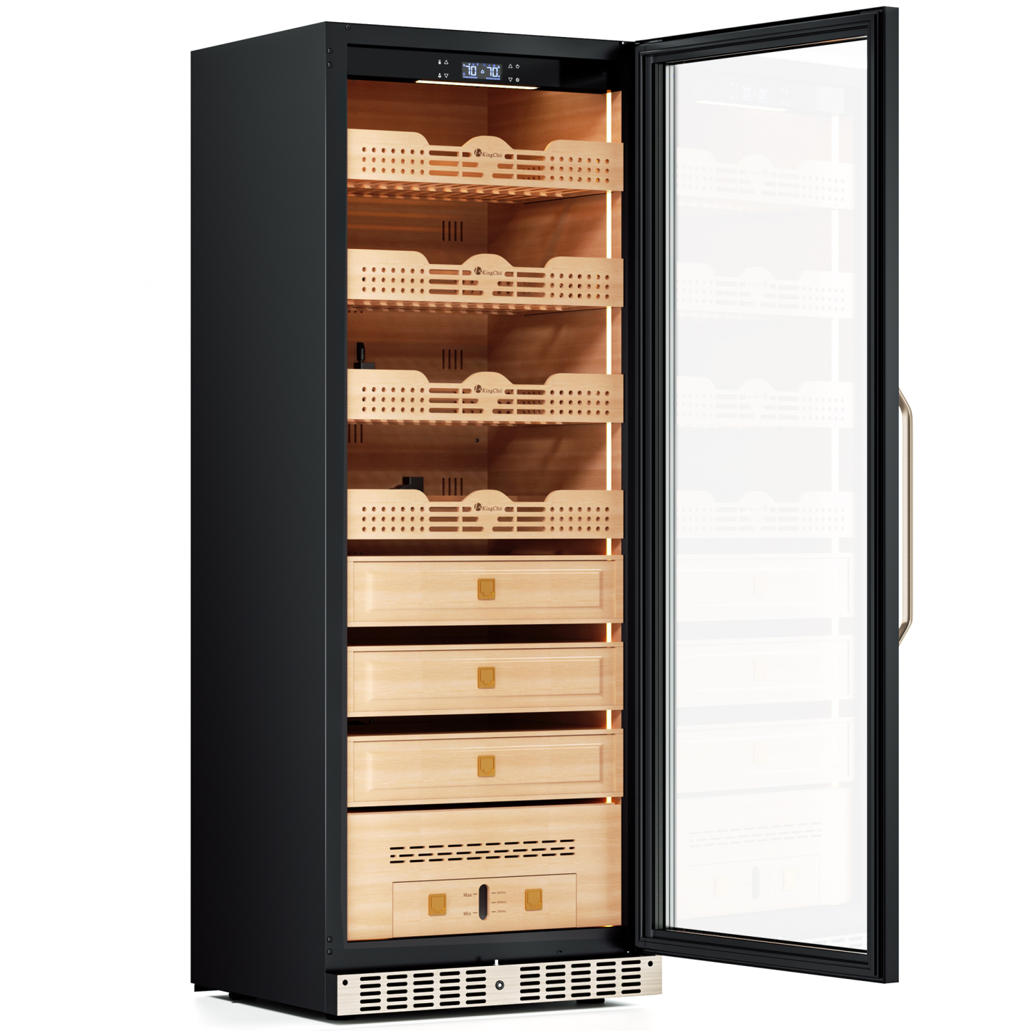KingChii Pro 475L Compressor Cigar Humidor Cabinet with Temperature & Humidity Control, 3980 Capacity