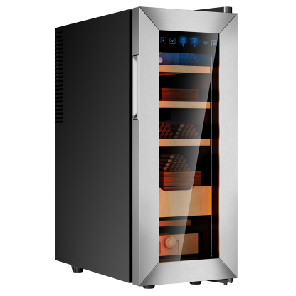 KingChii Upgrade 35L Temperature & Humidity Control Cabinet, Built-in Humidification System with Spanish Cedar Wood Shelves & Drawer Hygrometer Father's Day Gifts For Men