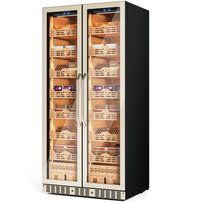 KingChii Pro 760L Dual Zone Compressor Cigar Humidor Cabinet, 4,400-5,600 Cigar Capacity