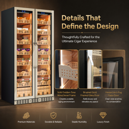 KingChii BX-735 760L Large Electric Cigar Humidor Cabinet, 4,400-5,600 Cigar Capacity