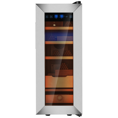 KingChii Upgrade 35L Temperature & Humidity Control Cabinet, Built-in Humidification System with Spanish Cedar Wood Shelves & Drawer Hygrometer Father's Day Gifts For Men