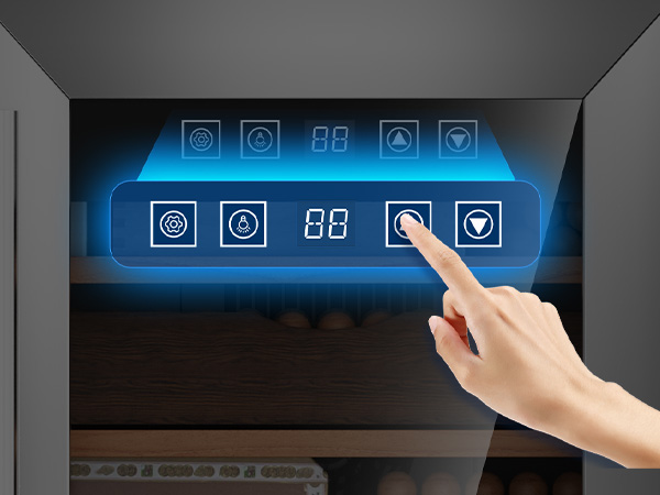 KingChii® Upgrade 43L Electric Cigar Humidor Temperature & Humidity Control, Built-in Humidification System with Spanish Cedar Wood Shelf & Drawer Hygrometer Father's Day Gifts (315 Capacity)