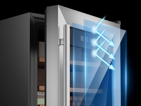 KingChii® Upgrade 43L Electric Cigar Humidor Temperature & Humidity Control, Built-in Humidification System with Spanish Cedar Wood Shelf & Drawer Hygrometer Father's Day Gifts (315 Capacity)