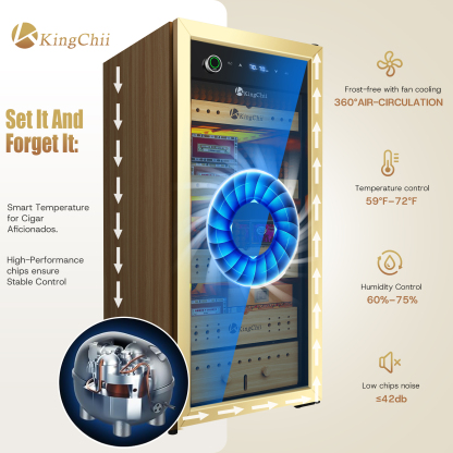 Set and forget temperature and humidity control cigar humidor