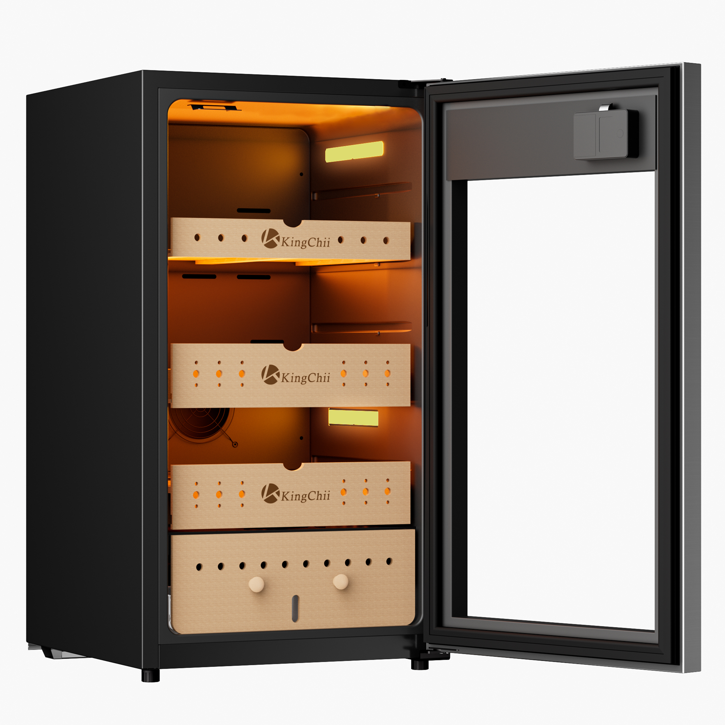 KingChii Pro 80L Compressor Cigar Humidor with Temp & Humidity Control, 600-Cigar Capacity