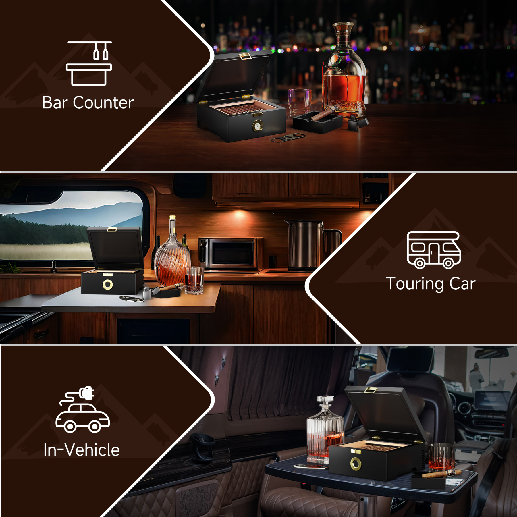 KingChii® 3L Desktop electric Cigar Humidor Box with Semiconductor Chip Constant Temperature (64°F-74°F) , with Spanish Cedar Wood, Type C & Plug Cable, Gifts for Men (25-50 Cigars) $99.99