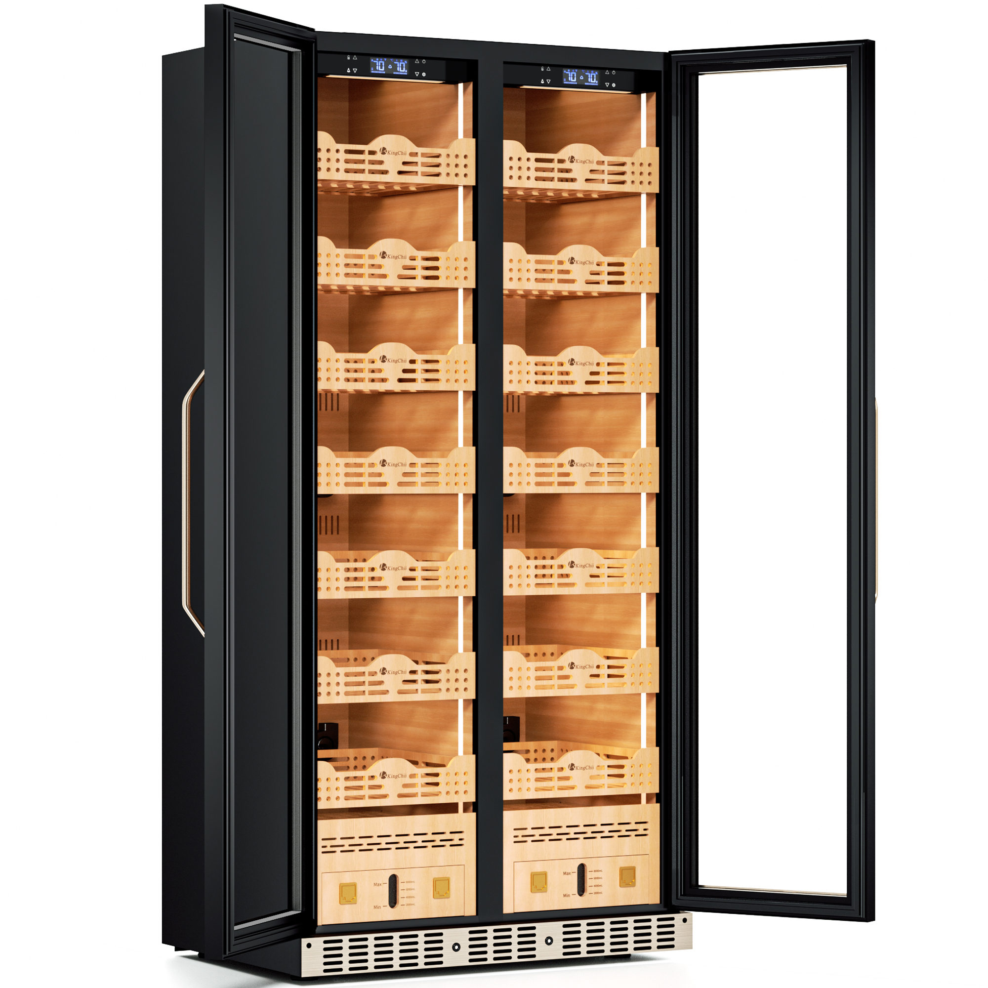 KingChii Pro 760L Dual Zone Compressor Cigar Humidor Cabinet, 4,400-5,600 Cigar Capacity