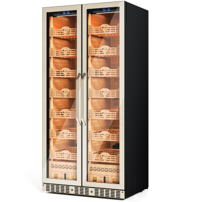 KingChii Pro 760L Dual Zone Compressor Cigar Humidor Cabinet, 4,400-5,600 Cigar Capacity