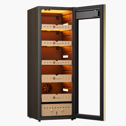 KingChii Pro 160L Compressor Electric Cigar Humidor, Temp & Humidity Control, 1300 cigar Capacity-Gold