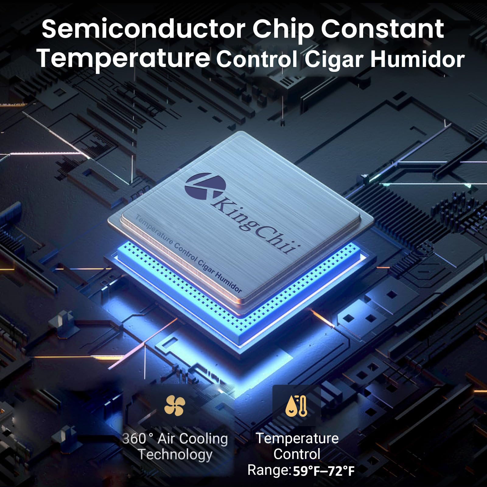 Semiconductor Cigar Humidor with Precise Temperature Control and Energy-Efficient Cooling
