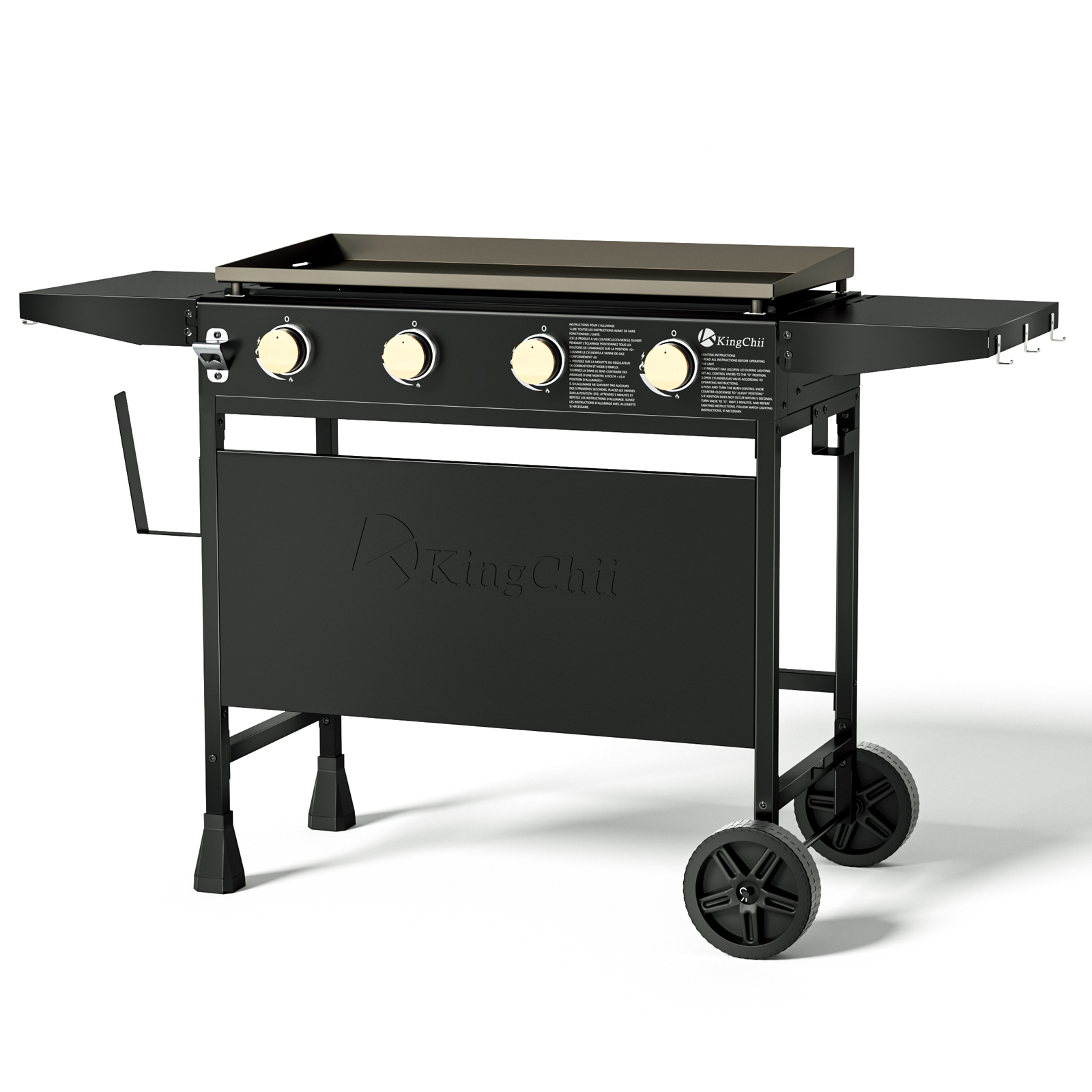 KingChii 4-Burner 32" Propane Griddle Outdoor Flat Top Gas Grill Griddle for Camping, Tailgating, BBQ, Backyard & Patio