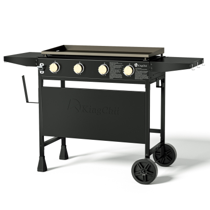 KingChii 4-Burner 32" Propane Griddle Outdoor Flat Top Gas Grill Griddle for Camping, Tailgating, BBQ, Backyard & Patio