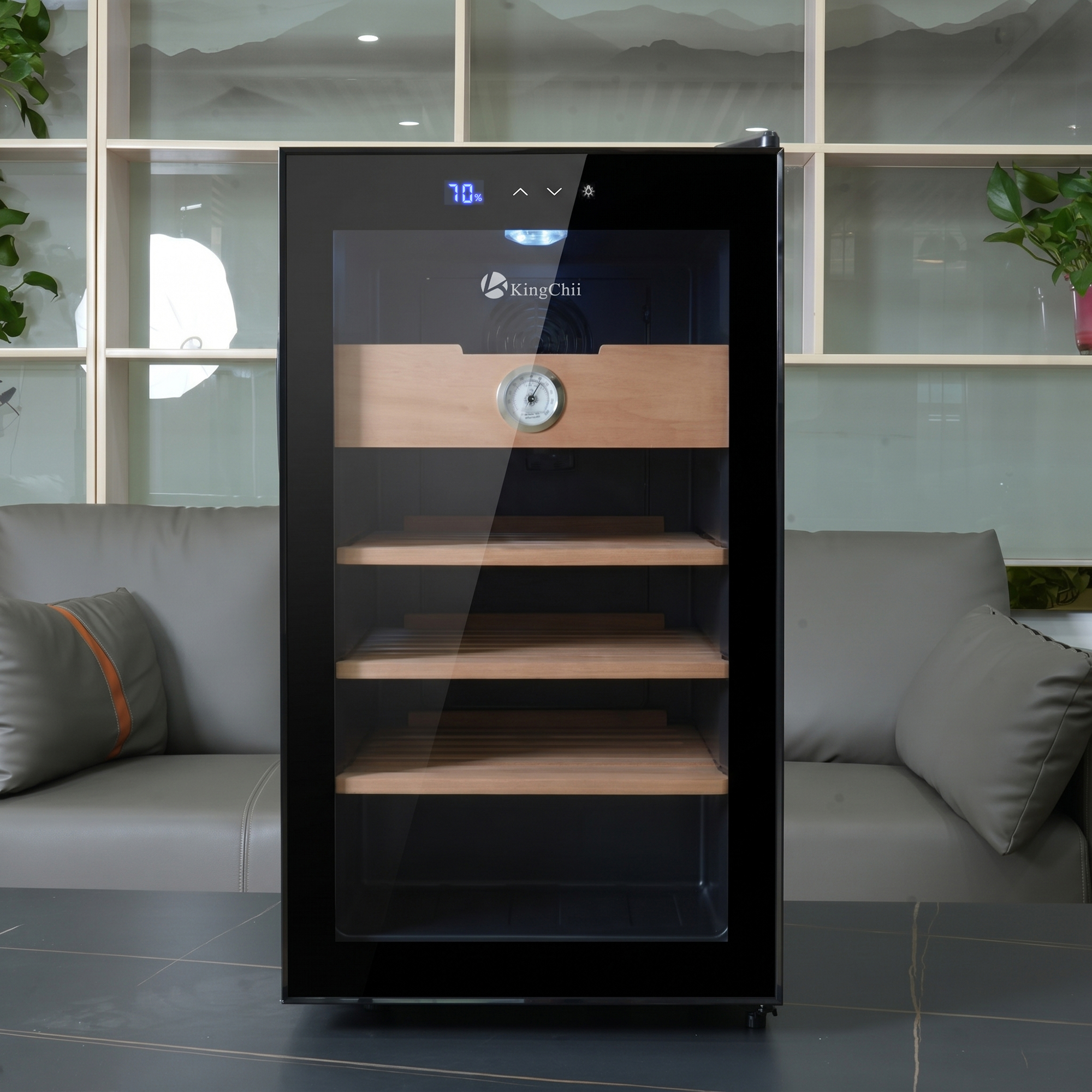 KingChii 48L Electric Cigar Humidor, 300-Cigar Capacity