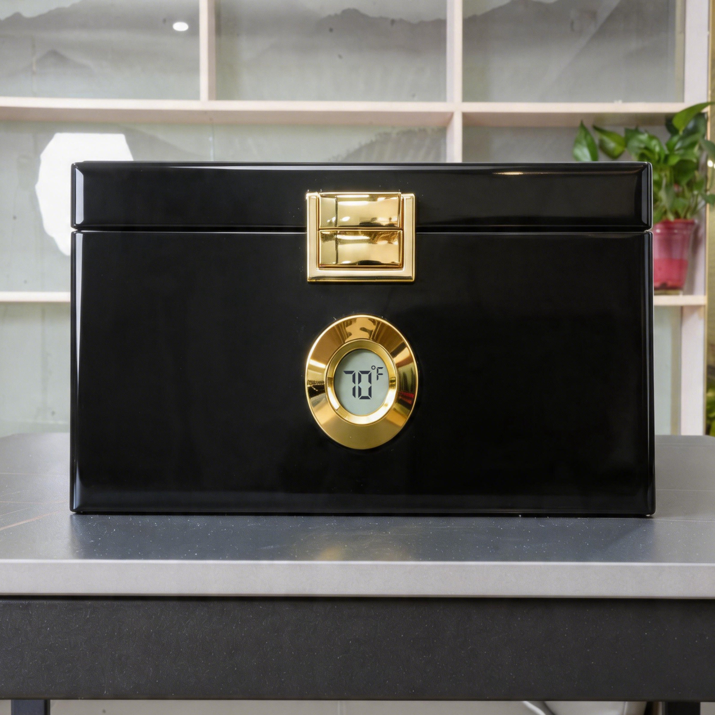 KingChii 3L Desktop Cigar Humidor, 25-50 Cigar Capacity