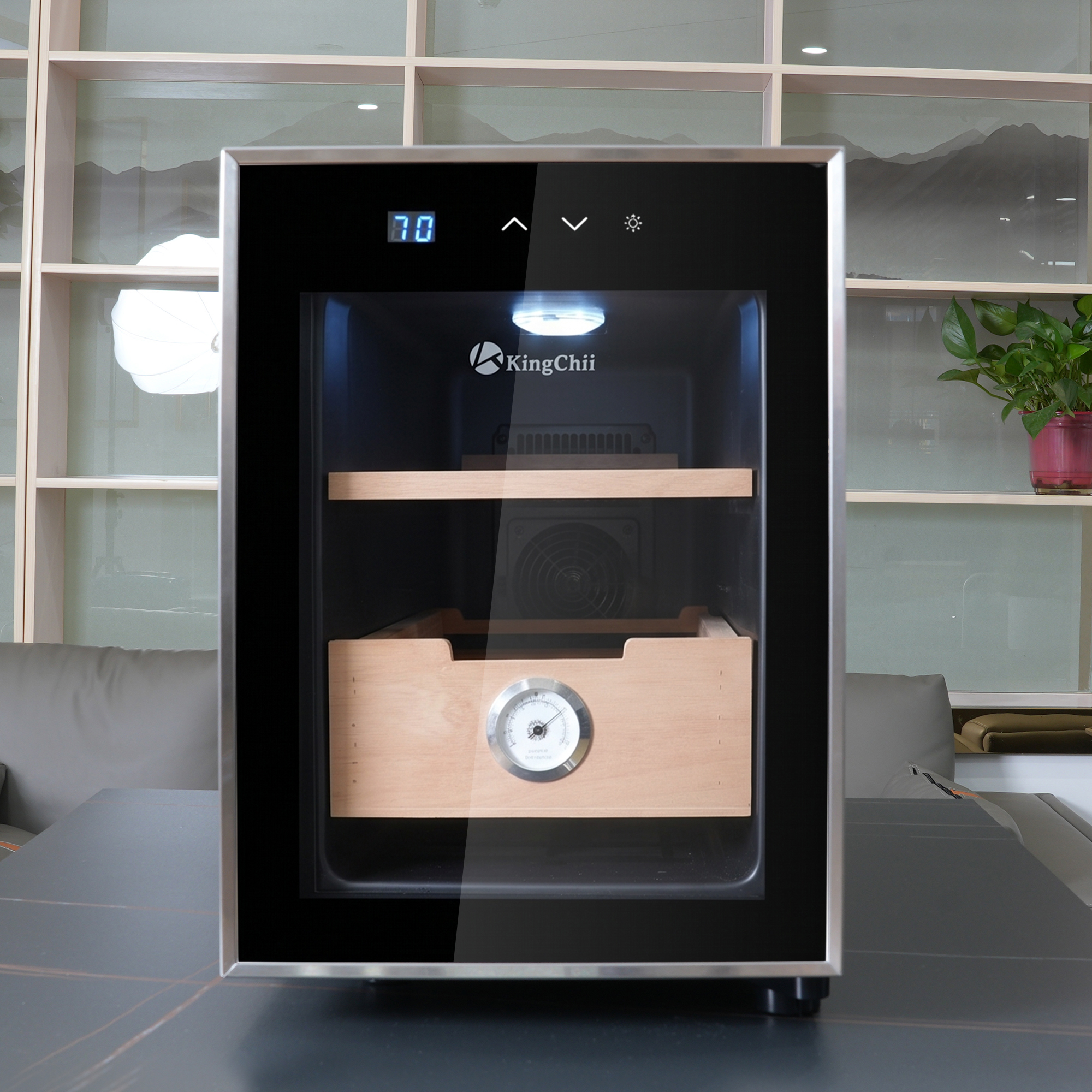 KingChii 16L Electric Cigar Humidor, 100-Cigar Capacity