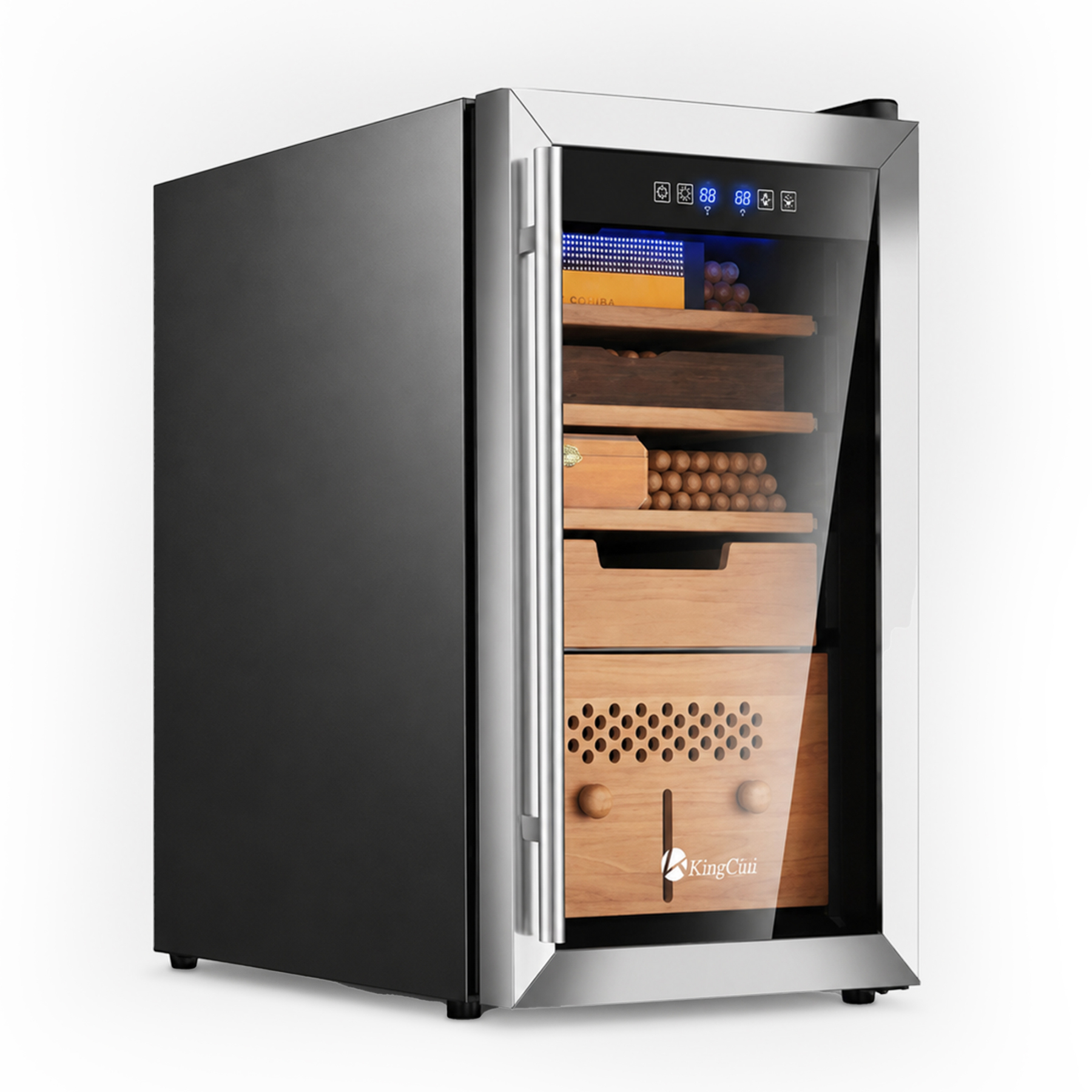 KingChii 43L Temp & Humidity Control Cigar Humidor, 320-Cigar Capacity