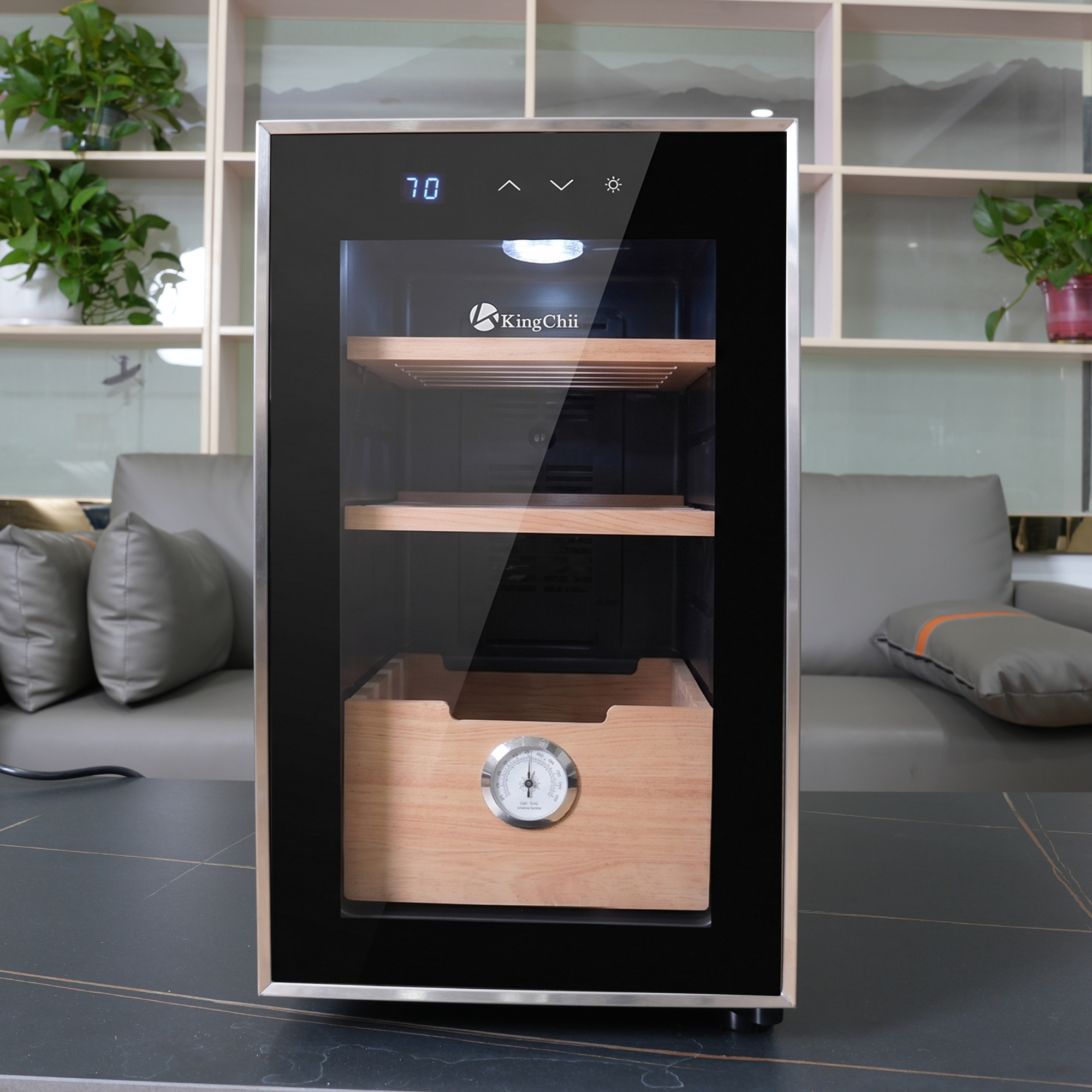 KingChii 23L Electric Cigar Humidor, 150-Cigar Capacity