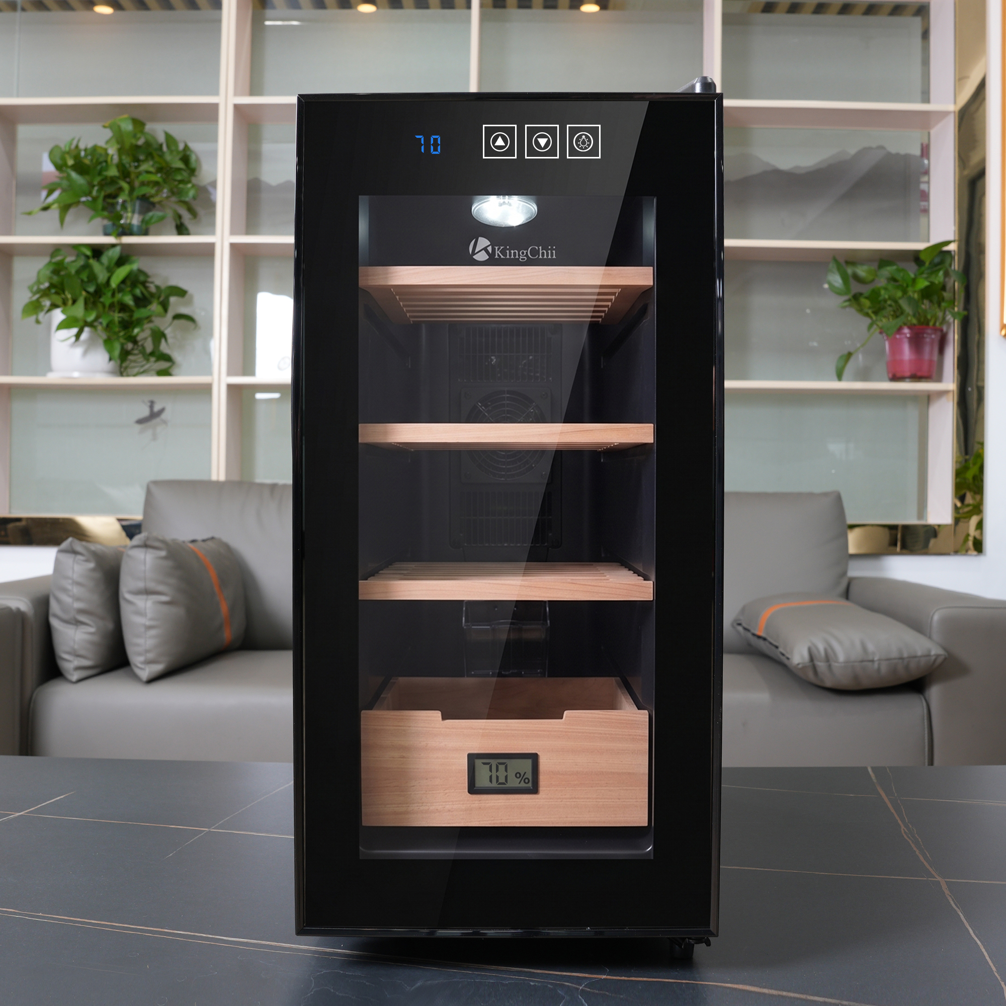 KingChii 26L Electric Cigar Humidor, 200-Cigar Capacity