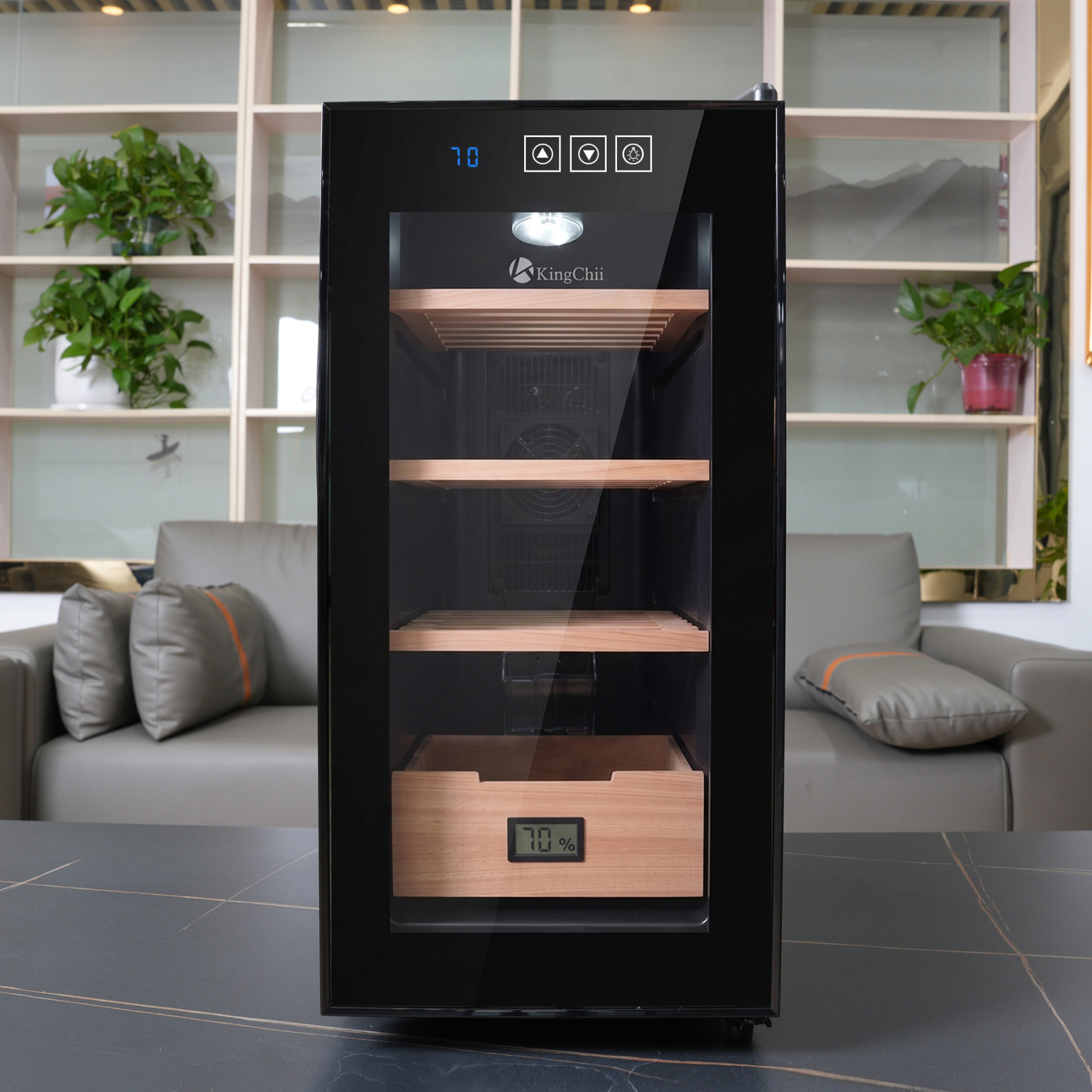 KingChii 26L Electric Cigar Humidor, 200-Cigar Capacity