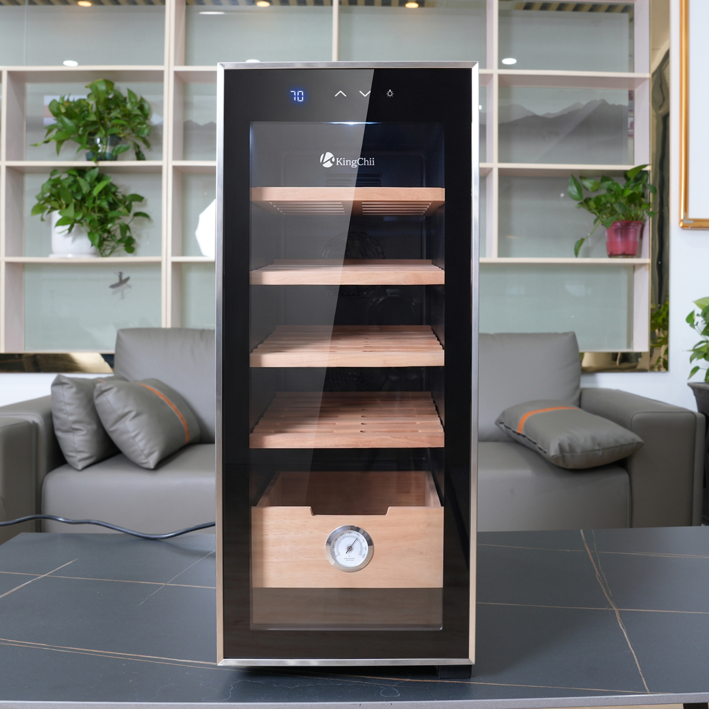 KingChii 33L Electric Cigar Humidor, 250-Cigar Capacity