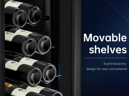 KingChii® 12 Bottles Thermoelectric Wine Cooler Refrigerator Advanced Cooling Technology, Stainless Steel & Tempered Glass For Red Wine, Champagne for Home, Kitchen, or Office