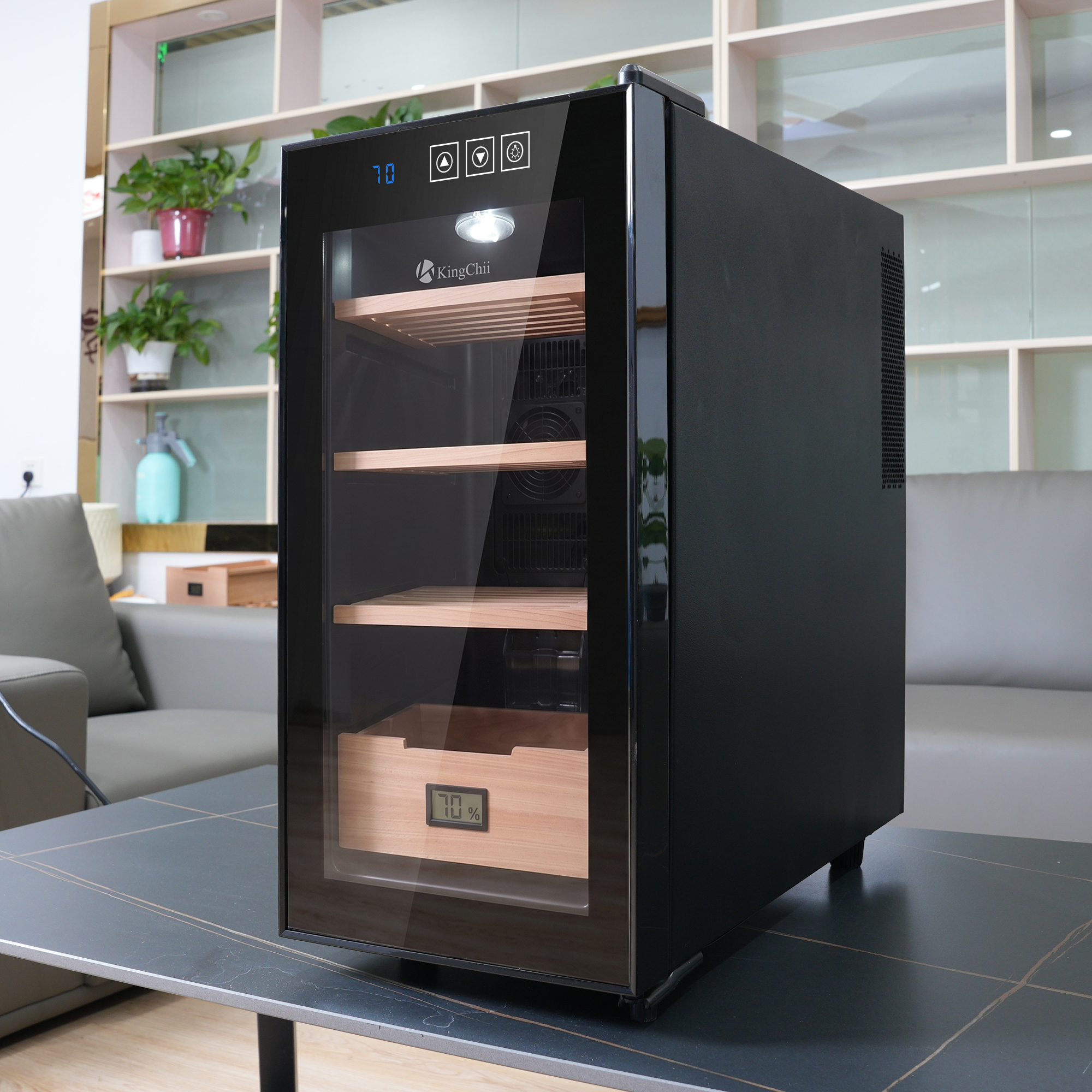 KingChii 26L Electric Cigar Humidor, 200-Cigar Capacity