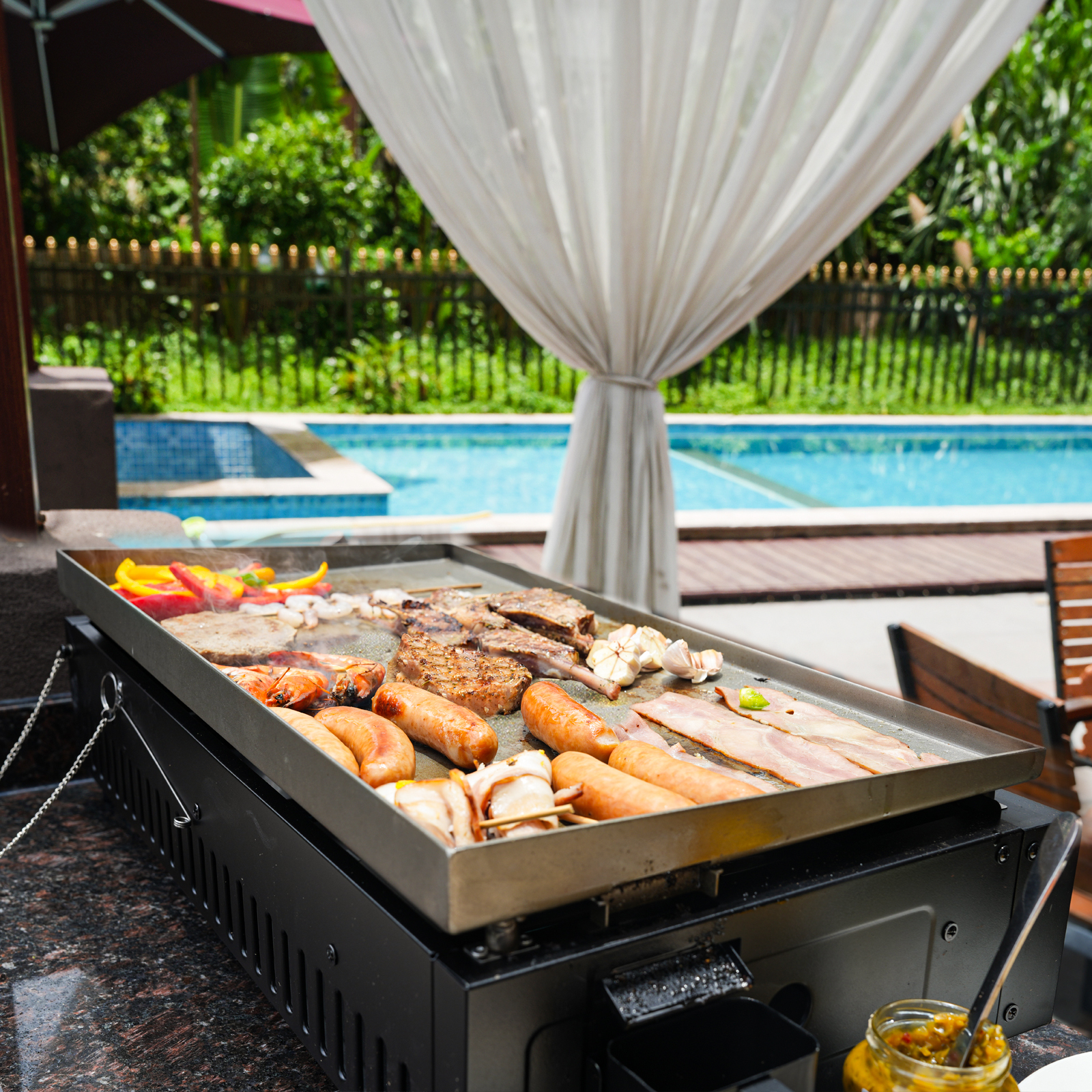 KingChii 3-Burner 28" Propane Griddle Grill for Camping, Backyard