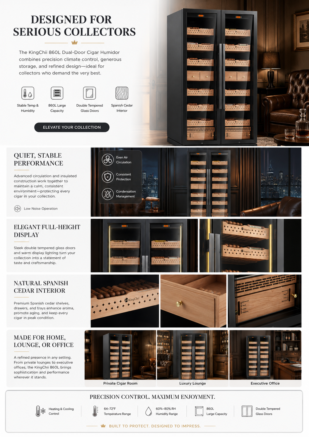KingChii 860L Commercial Cigar Humidor, 5000-Cigar Capacity