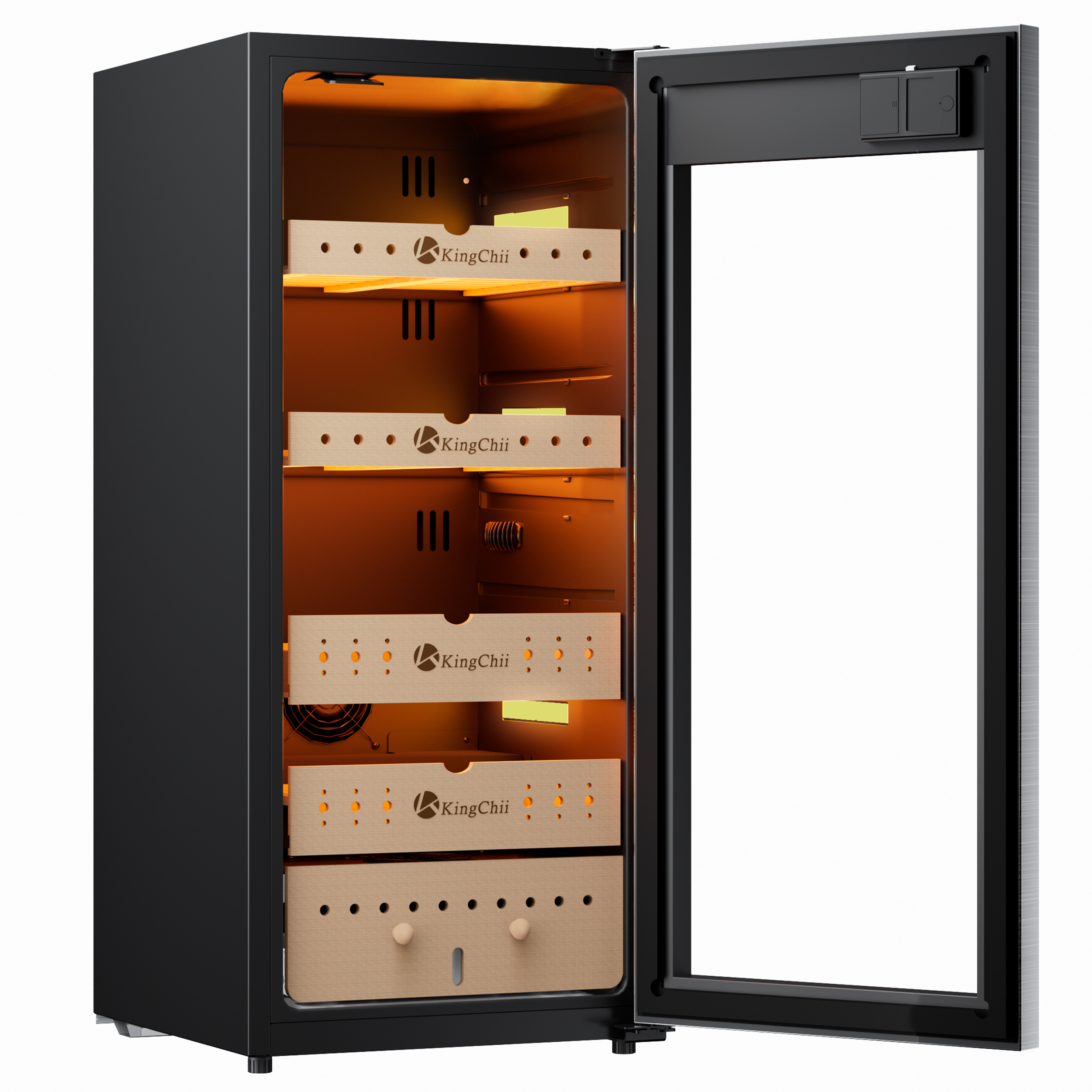 KingChii Pro 105L Compressor  Cigar Humidor with Temp & Humidity Control, 900-Cigar Capacity, Silver
